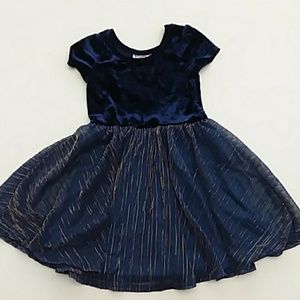 Dot-dot smile 3/4 navy blue fancy twirly dress